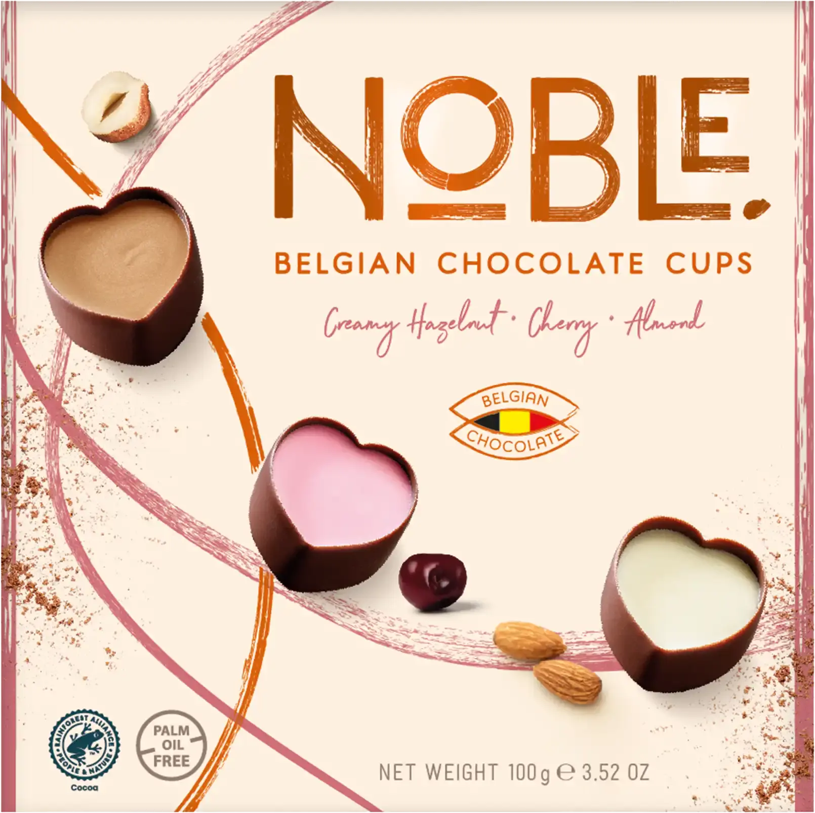 Noble Belgian chocolate cups – The Charming collection 100g