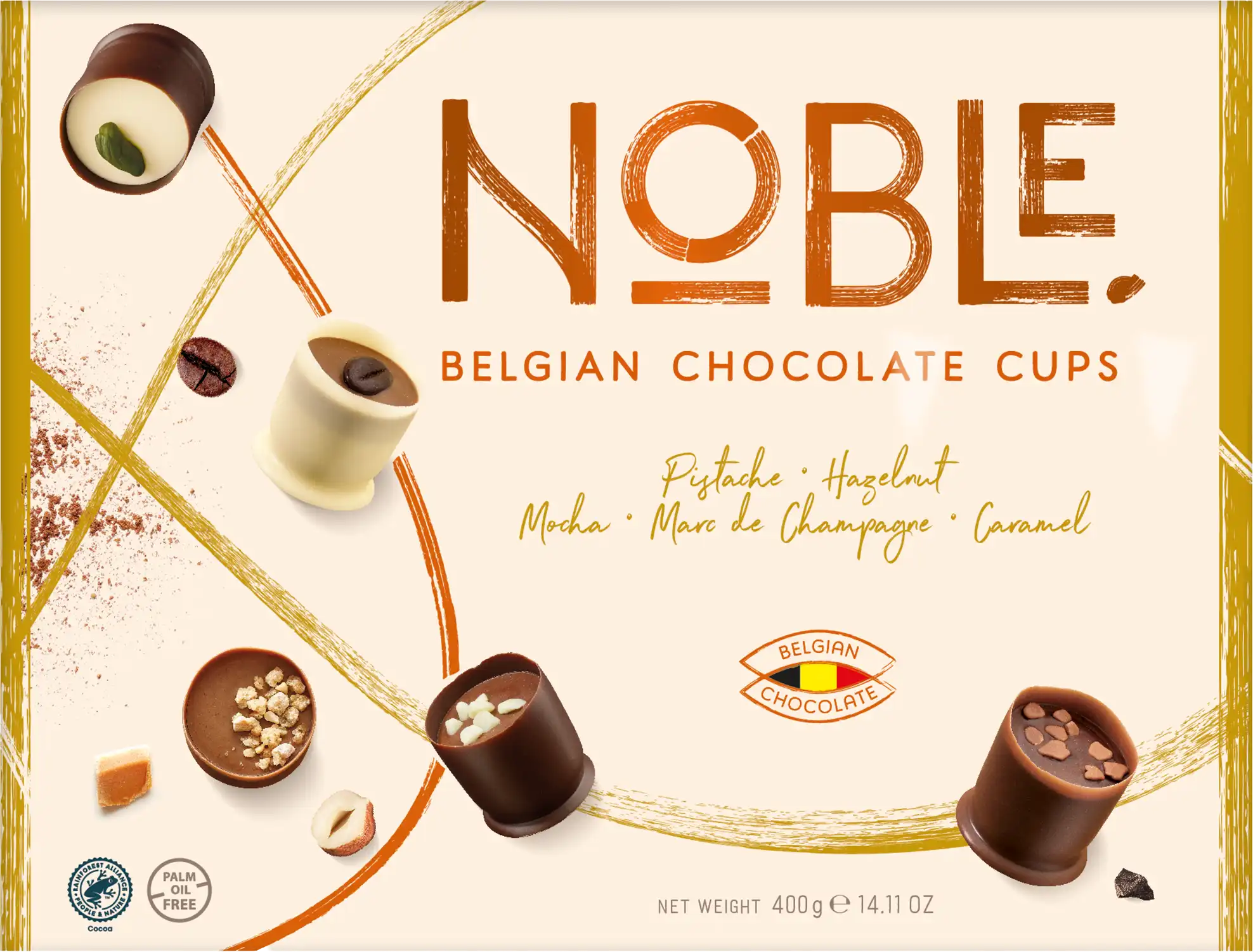 Noble Belgian Chocolate cups – Chef`s collection 400g