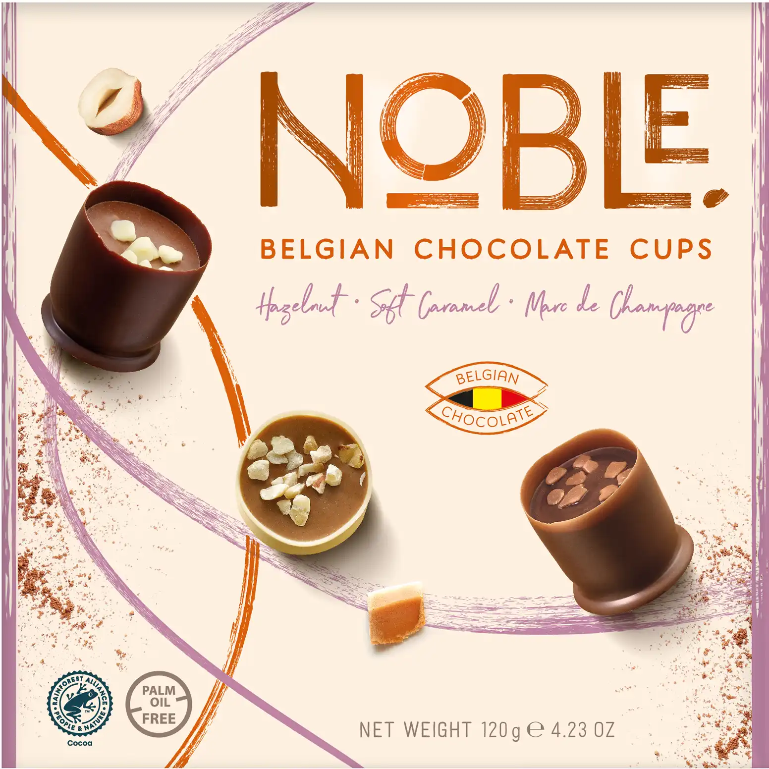 Noble Belgian Chocolate cups – The pure collection 120g